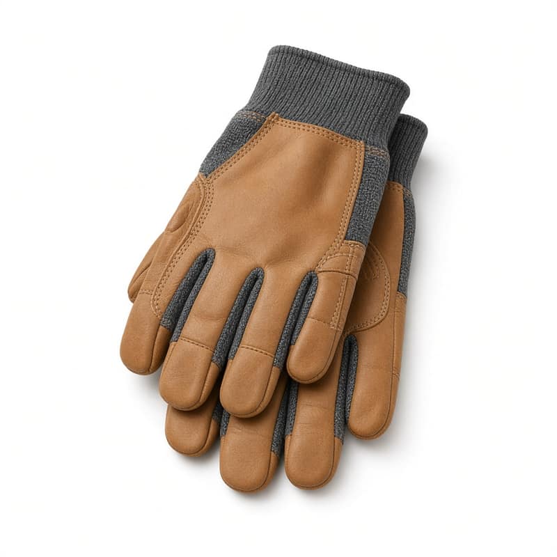 Work Gloves Leather Palm 3-Pack